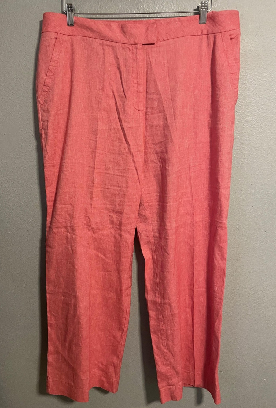 Soft Surroundings Coral Wide Leg Linen Blend Pants